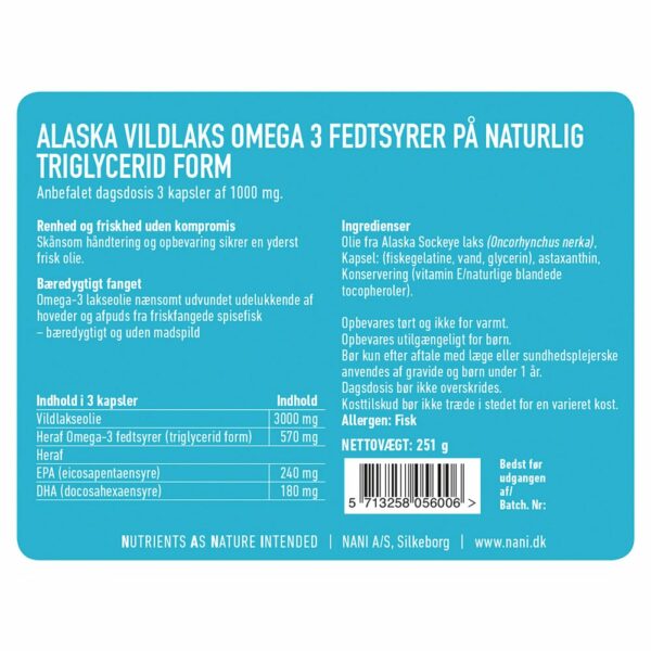 Alaska Vildlaks Omega 3 fra Nani* Kosttilskud Body-SDS 2